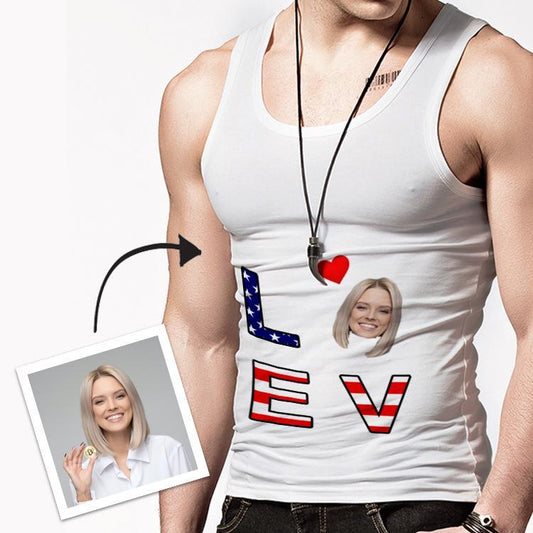 Custom Tank Tops, Photo Vest Happy Independence Day Man's Vest