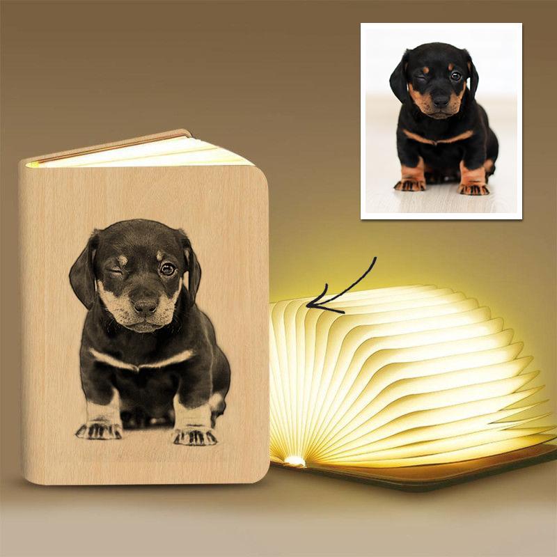 Custom Photo Book Lamp Open 360 Degrees For Desk, Reading, Floor Night Light - Sketch