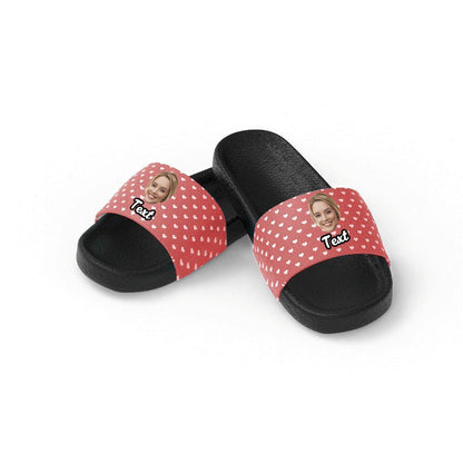 Custom Face Photo Women's Slide Sandals With Name - faceonboxer