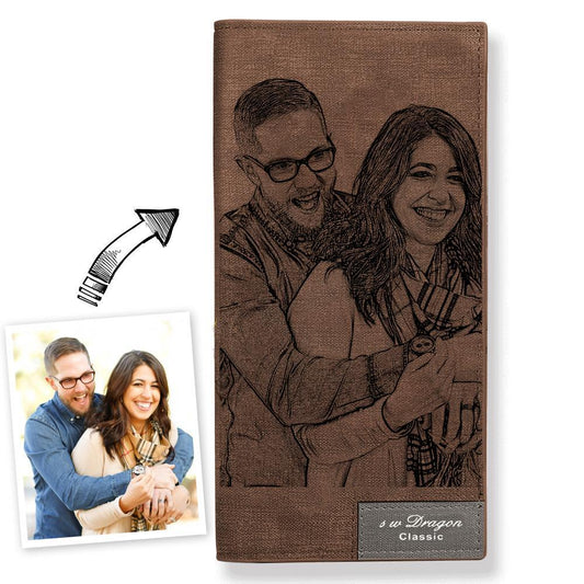 Custom Photo Wallet | Bifold Long Style Wallet-Coffee - faceonboxer