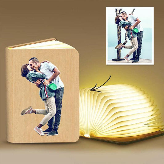 Custom Photo Book Lamp Open 360 Degrees For Desk, Reading, Floor Night Light - Colorful