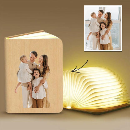 Custom Photo Book Lamp Open 360 Degrees For Desk, Reading, Floor Night Light - Colorful
