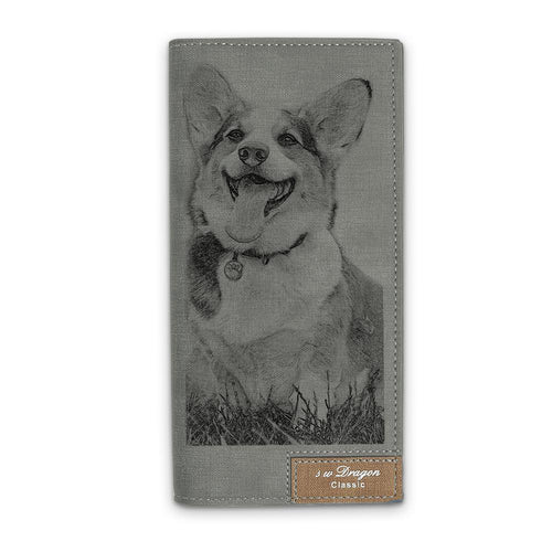 Special Gift for Custom Photo Wallet | Bifold Long Style Wallet-Light Grey-NEW - faceonboxer