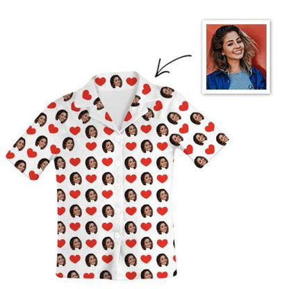 Custom Photo Pajamas Short Sleeved Pajamas , Home Wear , Unisex-Top Only