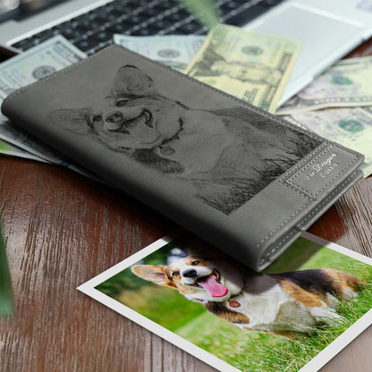 Special Gift for Custom Photo Wallet | Bifold Long Style Wallet-Light Grey-NEW - faceonboxer