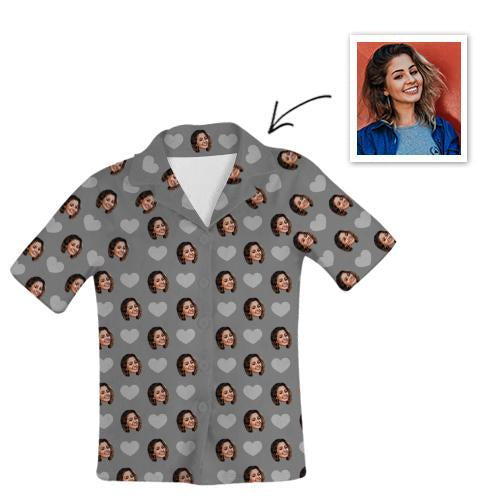 Custom Photo Pajamas Short Sleeved Pajamas , Home Wear , Unisex-Top Only
