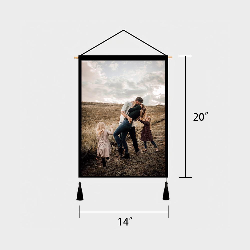 Custom Photo Tapestry - Wall Decor Hanging Fabric Painting Hanger Frame Poster - faceonboxer