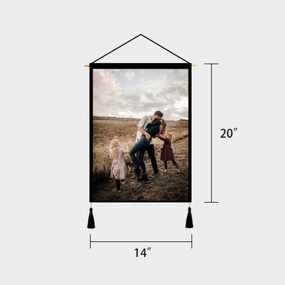 Custom Photo Tapestry - Wall Decor Hanging Fabric Painting Hanger Frame Poster - faceonboxer