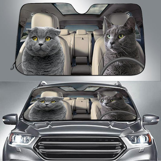 3D Cat Auto Sun Shades-Use For Car/Truck/Van