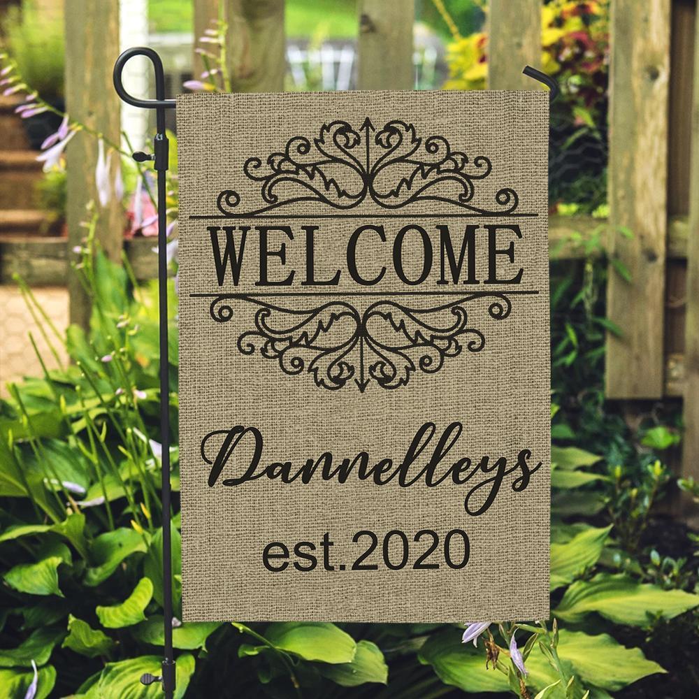 Custom Photo Personalized Outdoor Garden Flag Double Sided Printing Welcome