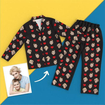Custom Face Colorful Pajamas With Hearts