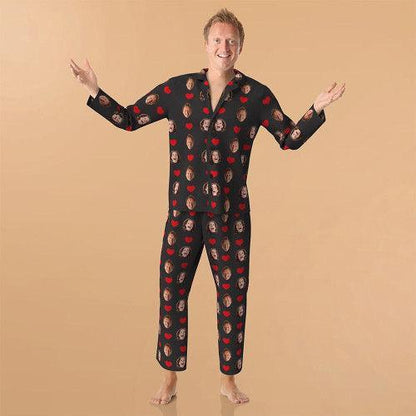 Custom Face Colorful Pajamas With Hearts