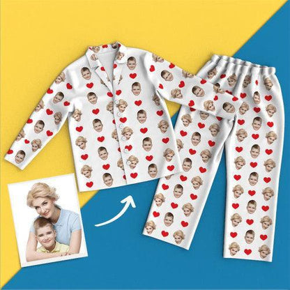 Custom Face Colorful Pajamas With Hearts