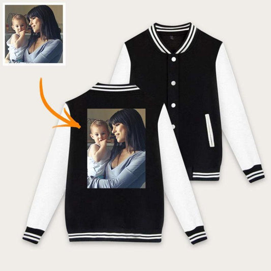 Custom Photo Baseball Jacket Sportswear Black most practical Gifts