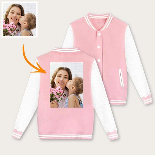Custom Photo Baseball Jacket Sportswear Pink most practical Gifts