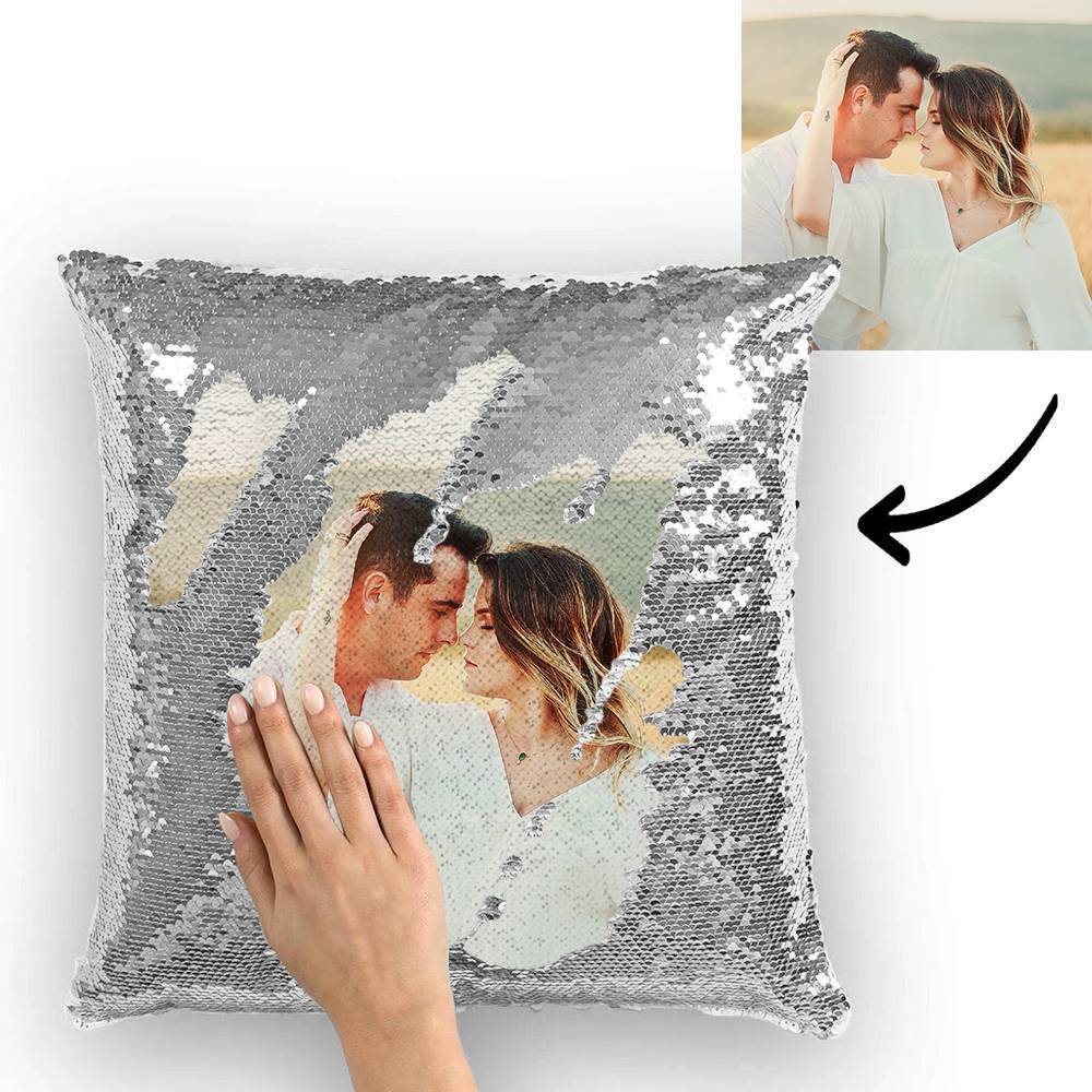 Mother's Day Gifts Photo Magic Sequin Pillow Mermaid Pillow 15.75"*15.75" - faceonboxer