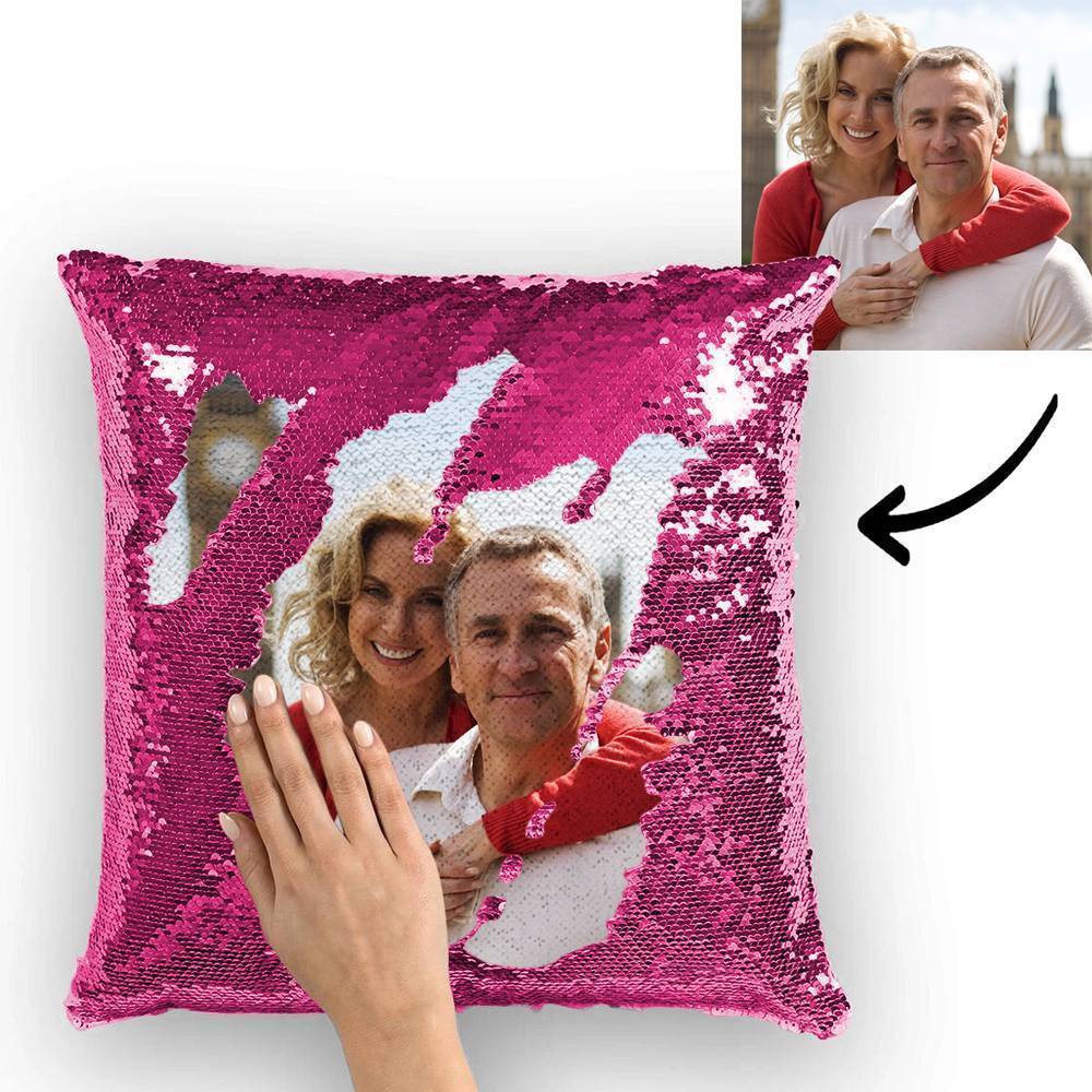 Mother's Day Gifts Photo Magic Sequin Pillow Mermaid Pillow 15.75"*15.75" - faceonboxer