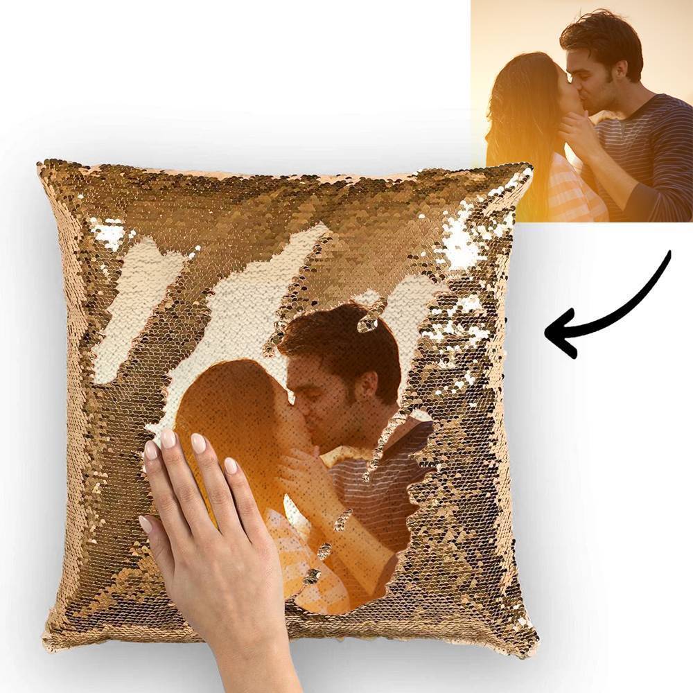 Mother's Day Gifts Photo Magic Sequin Pillow Mermaid Pillow 15.75"*15.75" - faceonboxer