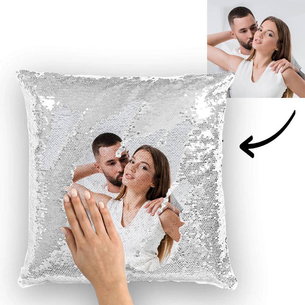 Mother's Day Gifts Photo Magic Sequin Pillow Mermaid Pillow 15.75"*15.75" - faceonboxer
