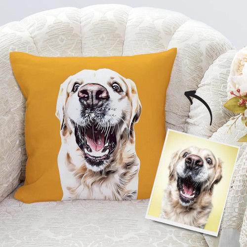 Custom Photo Soft Throw Pillow Cute Pets