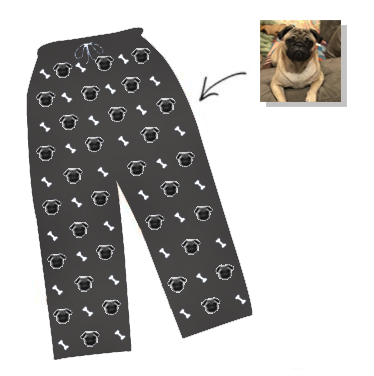 Custom Photo Pajamas Dog Photo Pajamas, Unique Gifts Nightwear, Hamburger Unisex - Pants Only