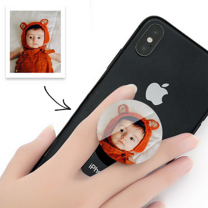 Custom Photo Phone Grip With Baby Personalized Photo Phone Holder