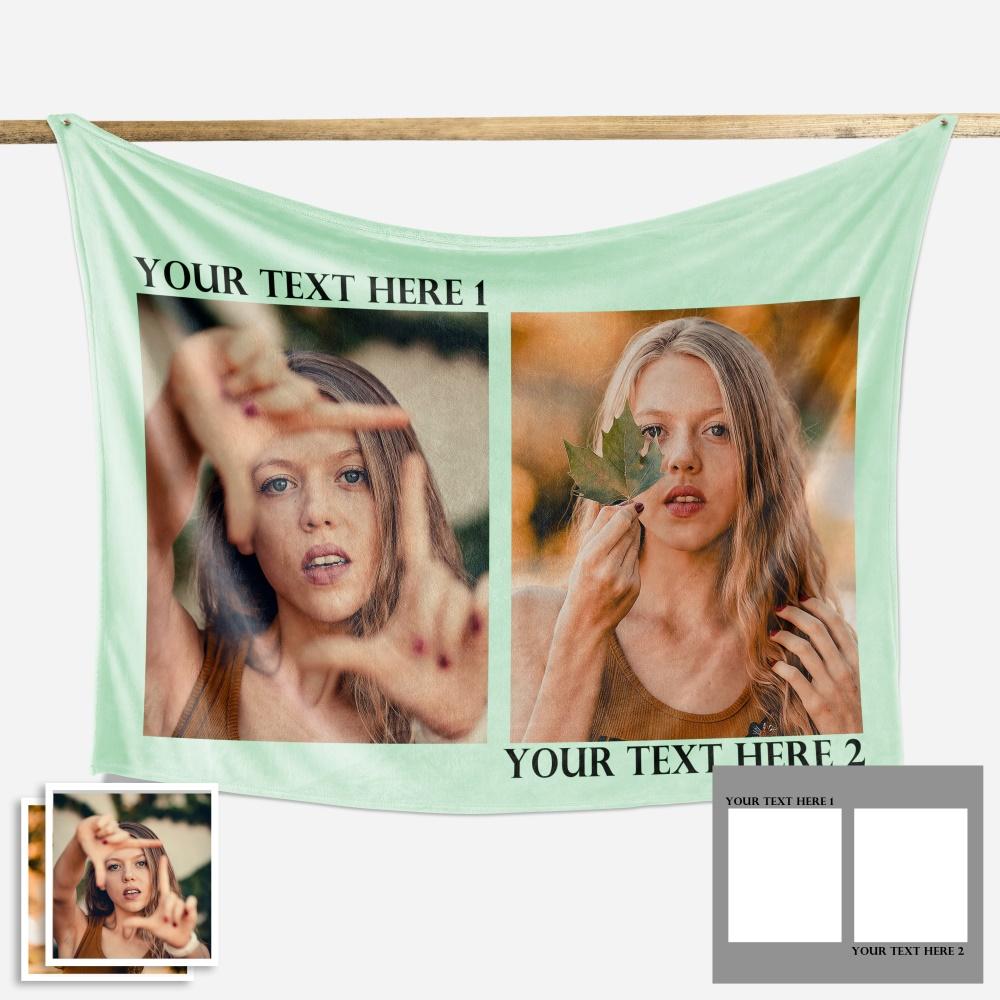 Custom Fleece Photo Blanket For My Girl 1-4 Photos - New - faceonboxer
