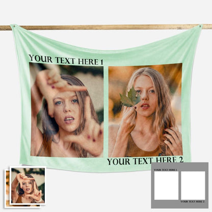 Custom Fleece Photo Blanket For My Girl 1-4 Photos - New - faceonboxer
