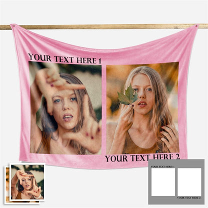 Custom Fleece Photo Blanket For My Girl 1-4 Photos - New - faceonboxer