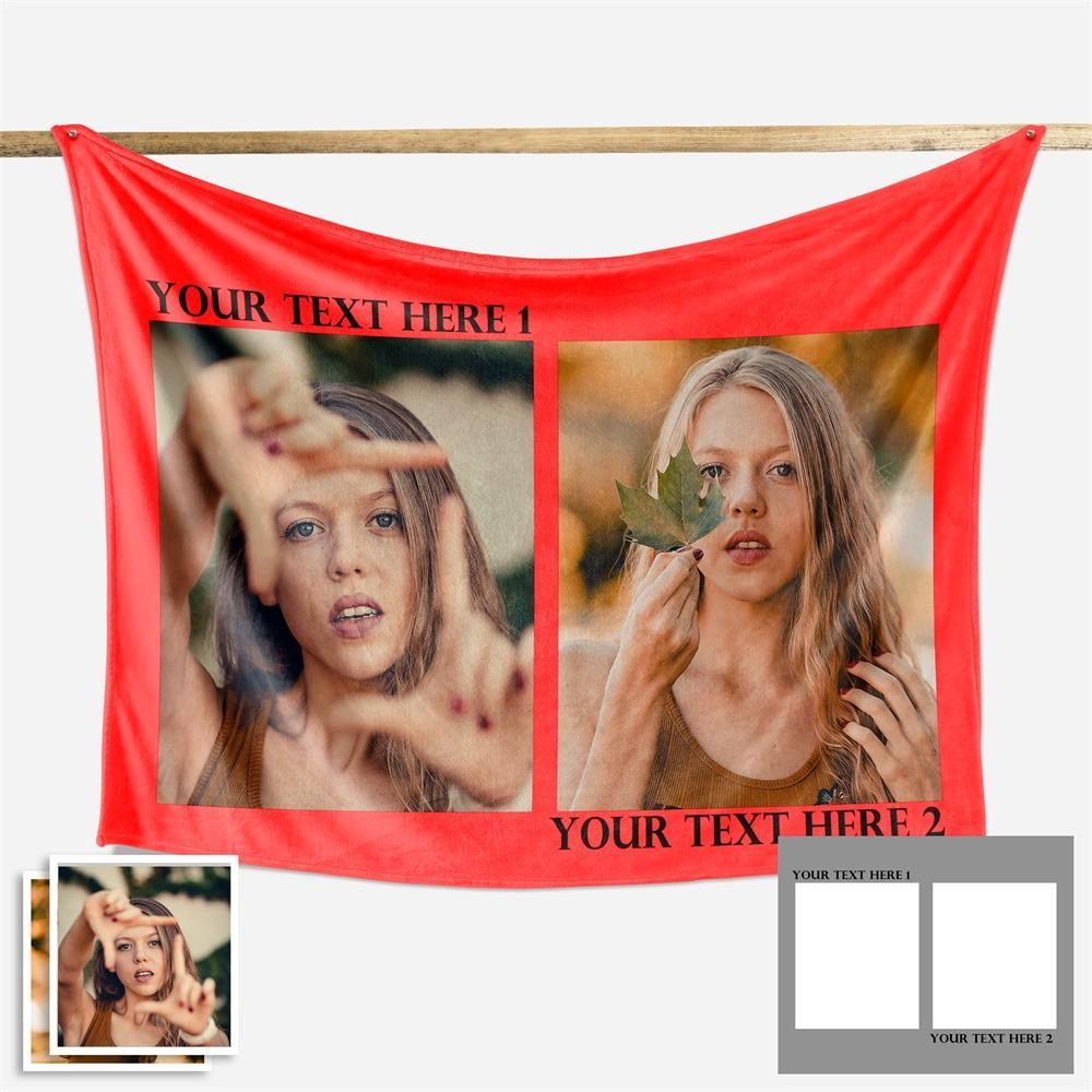 Custom Fleece Photo Blanket For My Girl 1-4 Photos - New - faceonboxer