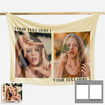 Custom Fleece Photo Blanket For My Girl 1-4 Photos - New - faceonboxer