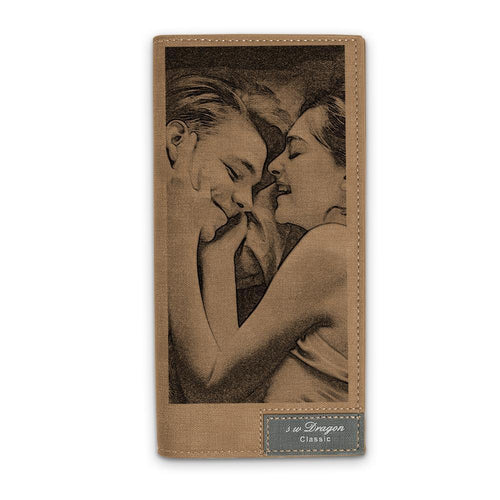 Birthday Gift for Custom Photo Wallet | Bifold Long Style Wallet-Coffee - faceonboxer