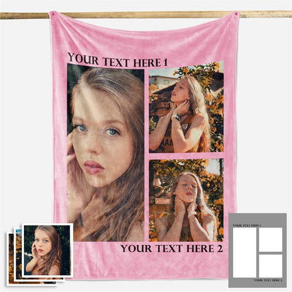Custom Fleece Photo Blanket For My Girl 1-4 Photos - New - faceonboxer