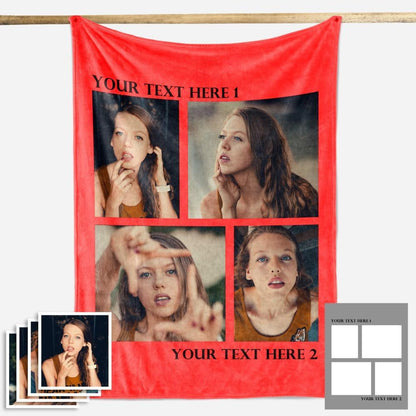 Custom Fleece Photo Blanket For My Girl 1-4 Photos - New - faceonboxer