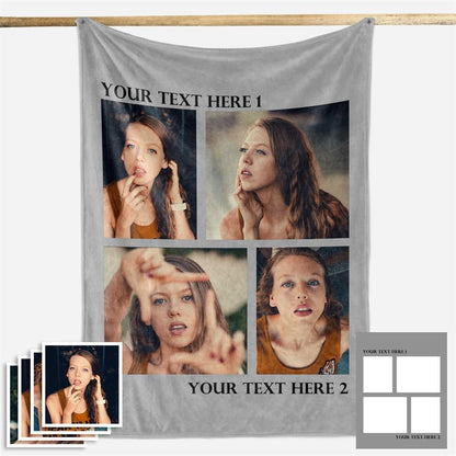 Custom Fleece Photo Blanket For My Girl 1-4 Photos - New - faceonboxer