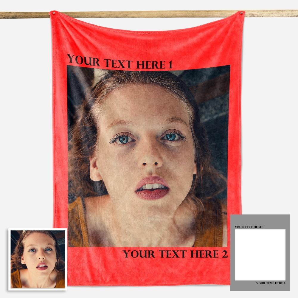 Custom Fleece Photo Blanket For My Girl 1-4 Photos - New - faceonboxer