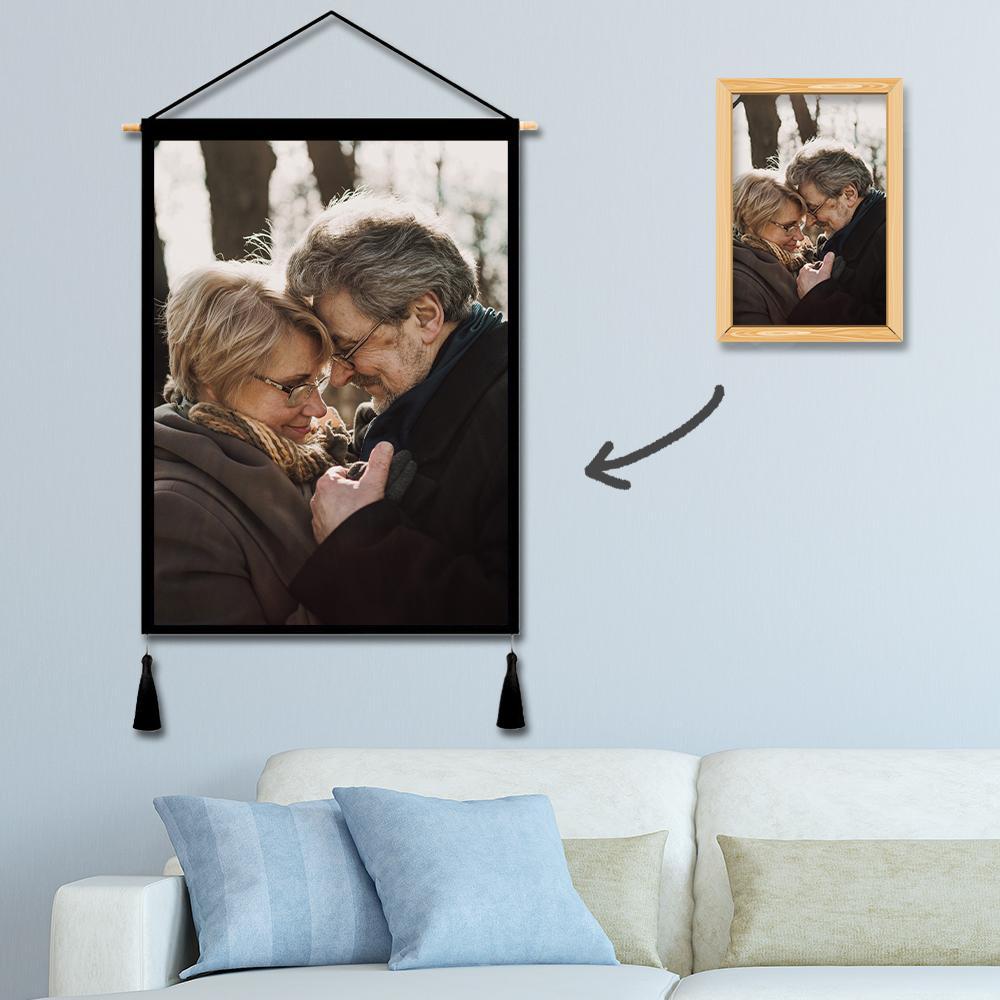 Custom Photo Tapestry - Wall Decor Hanging Fabric Painting Hanger Frame Poster - faceonboxer