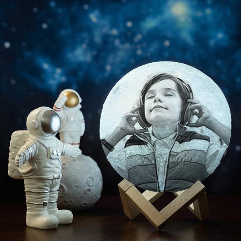 Touch 3 Colors - Christmas Cute Gift Engraved Photo Moon Lamp - faceonboxer