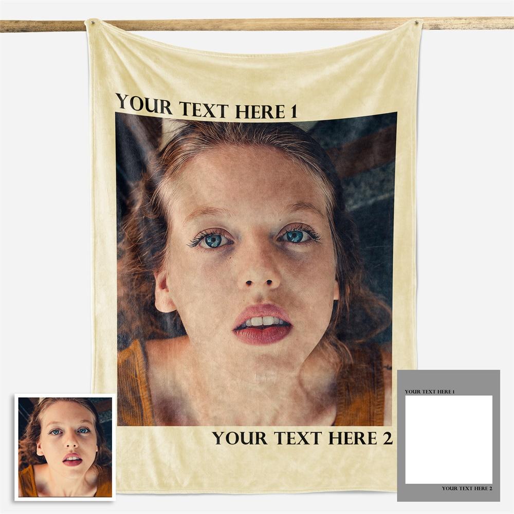 Custom Fleece Photo Blanket For My Girl 1-4 Photos - New - faceonboxer