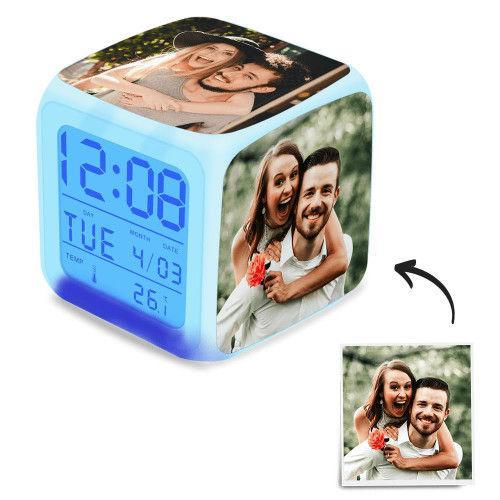Multiphoto Alarm Clock Home Decoration Custom Colorful Lights