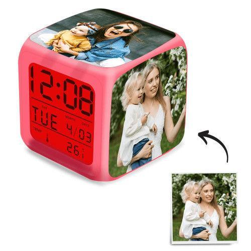 Multiphoto Alarm Clock Home Decoration Custom Colorful Lights