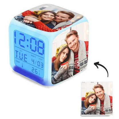 Multiphoto Alarm Clock Home Decoration Custom Colorful Lights