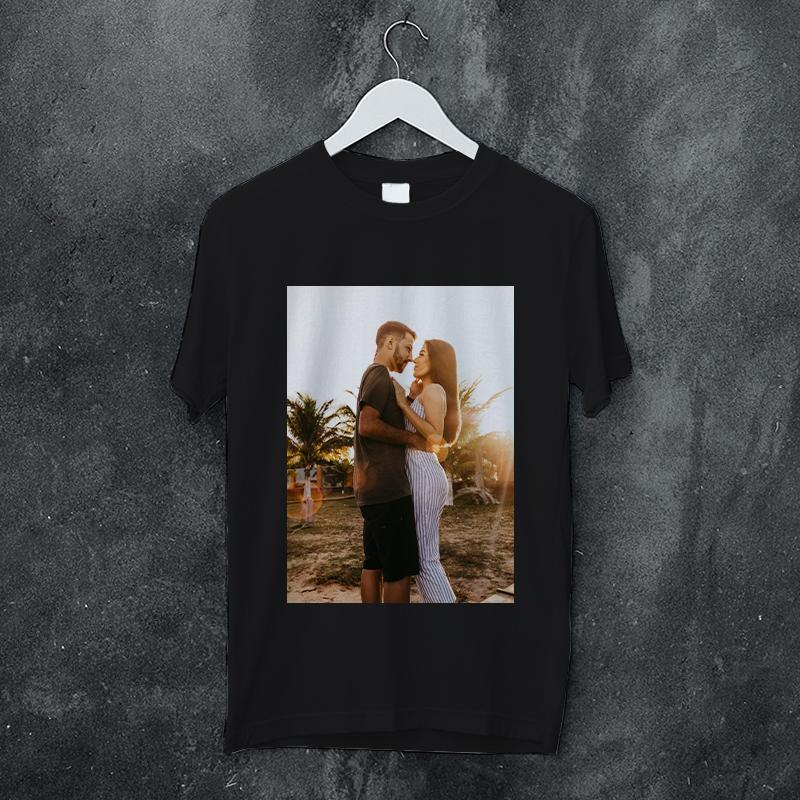 Custom Photo Men's Cotton T-shirt Short Sleeve T-shirt