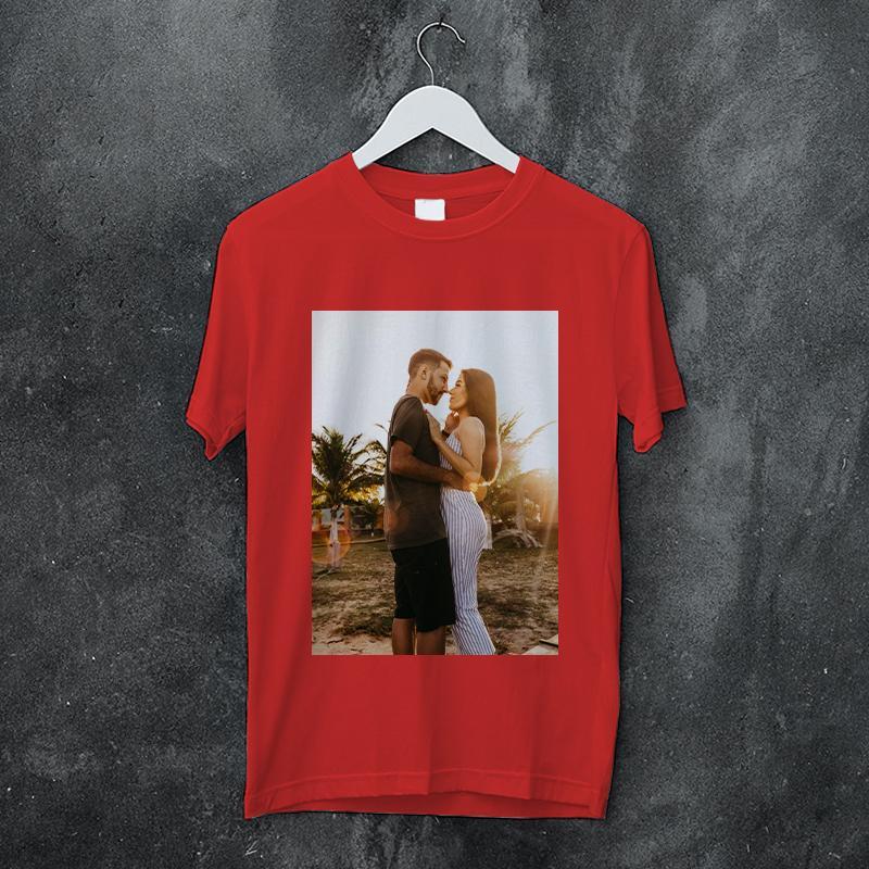 Custom Photo Men's Cotton T-shirt Short Sleeve T-shirt