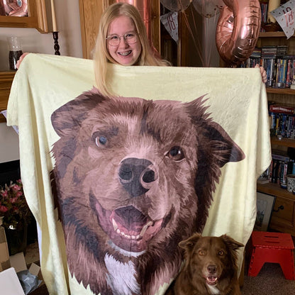 Custom Dog/Pet One Photo Blankets Fleece Blanket
