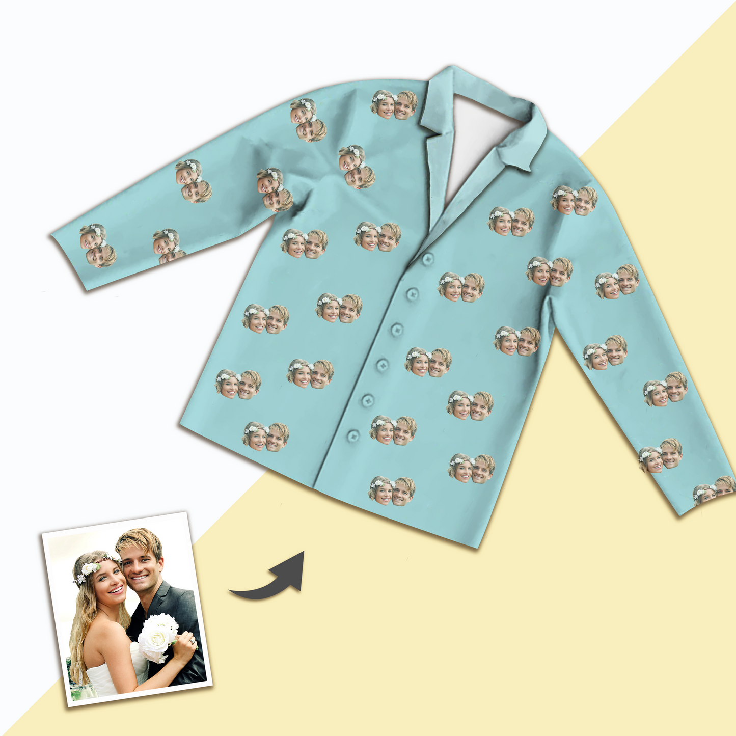 Custom Photo Pajamas Various Colors Available For Long-Sleeve-Pajamas