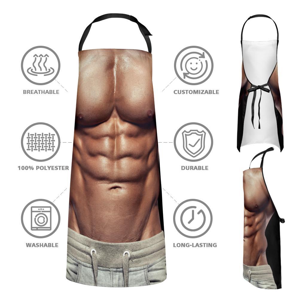 Funny and Sexy Muscle Man Kitchen Cooking Apron - faceonboxer