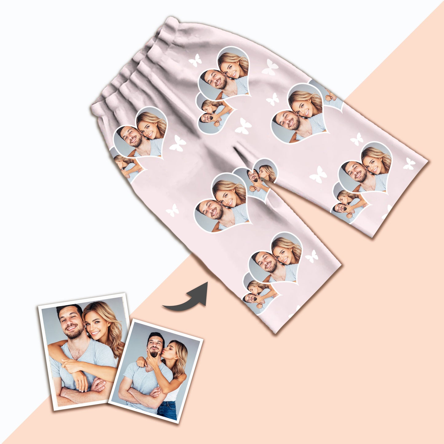 Custom Photo Short Face Pajamas, Unique Gifts Nightwear, Unisex