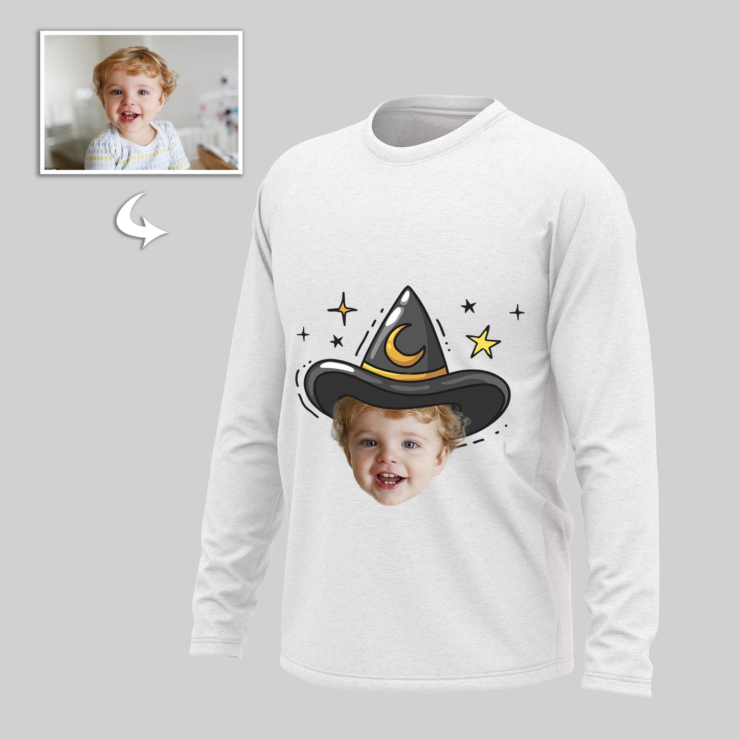 Custom Photo  Cotton Long Sleeve Shirts For Halloween