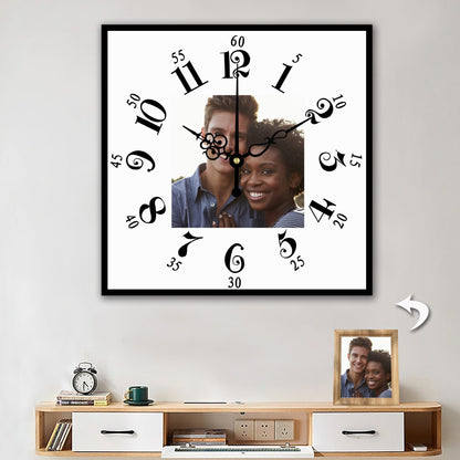 Custom Wall Clock With Photo for 4 Number Styles